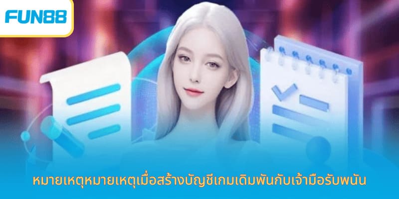 Fun88 สมัครสมาชิกฟรี โบนัสต้อนรับ หมายเหตุหมายเหตุเมื่อสร้างบัญชีเกมเดิมพันกับเจ้ามือรับพนัน